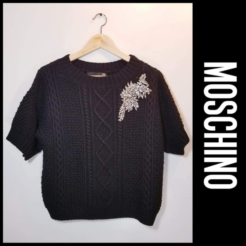 Love Moschino Rhinestone Embellished Sweater